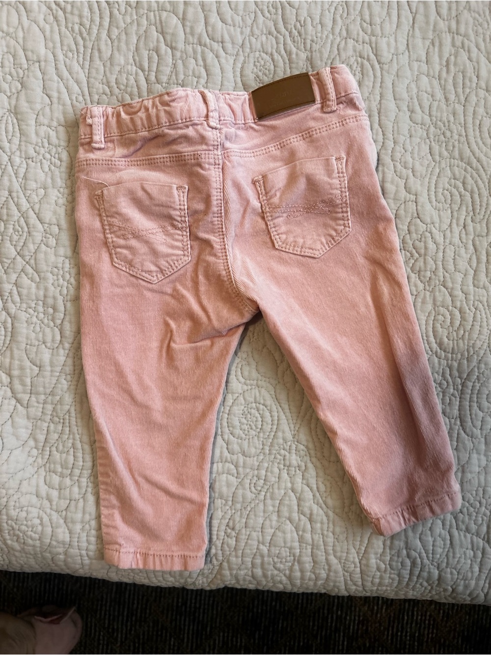 ZARA babygirl 6-9 months pink corduroy pants butterfly detail
